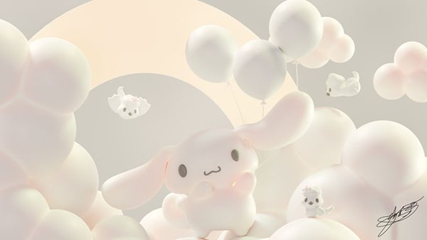 Ảnh hình nền Cinnamoroll 3d cho những fan hâm mộ nhân vật đáng yêu này