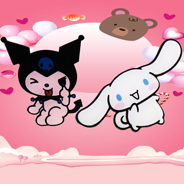 Hình ảnh Cinnamoroll và Kuromi cười dễ thương