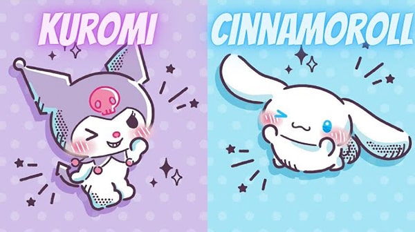 Hình nền Cinnamoroll và Kuromi thiết kế cute