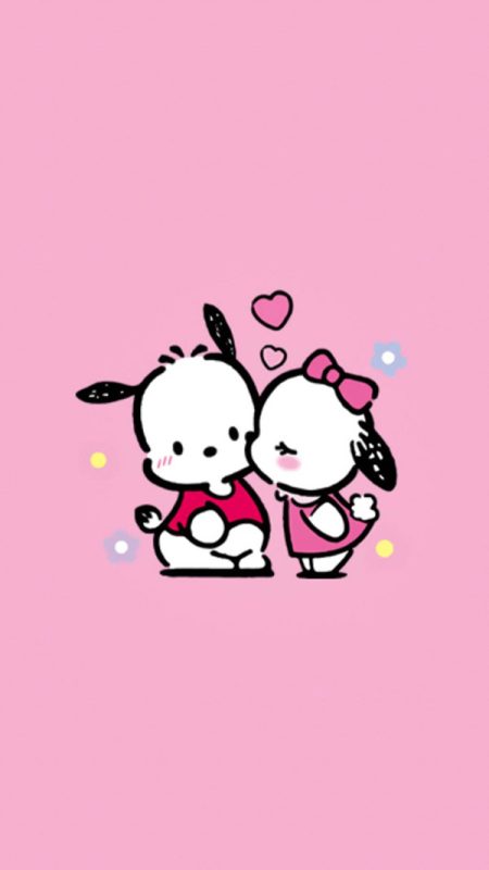 Hình nền Pochacco được hello kitty thơm má