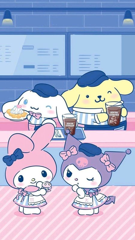 Ảnh hình nền Melody và những người bạn là Kuromi, cinnamoroll...