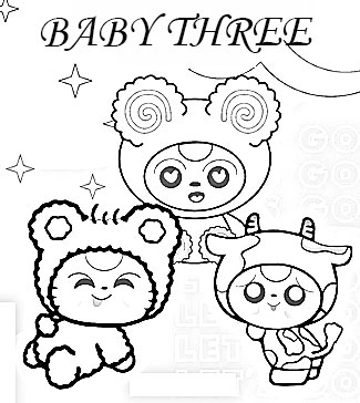 Tranh tô màu Baby Three  khiến bé nào nhìn cũng mê mẩn