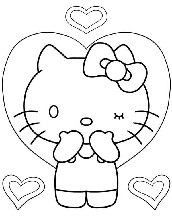 Hình vẽ Hello Kitty cho bé tô màu đẹp nhất