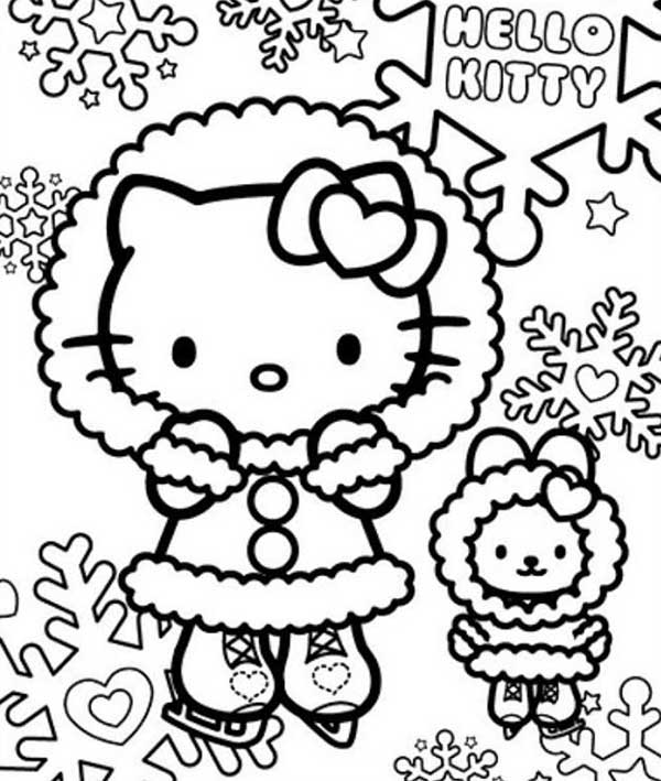 Bức hình tô màu Hello Kitty ấm áp và xinh xắn