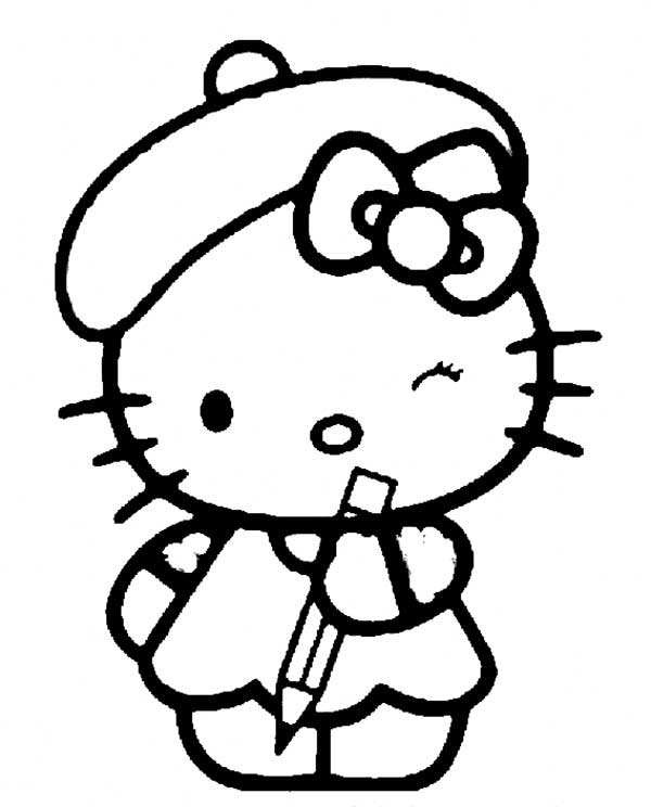 kho hình tô màu hello kitty