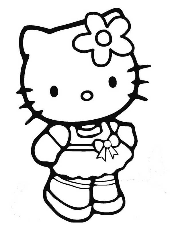 tranh tô màu hello kitty