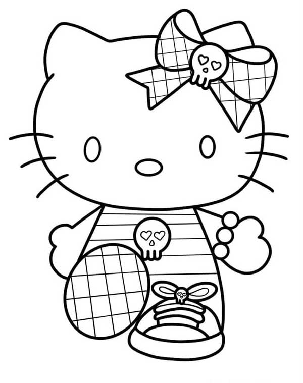 Nét vẽ độc đáo tạo nên bức tranh tô màu Hello Kitty siêu xinh, ai nhìn cũng phải mê