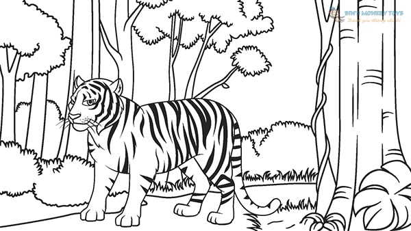 Hình vẽ con hổ đơn giản 12
