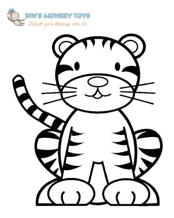 Hình vẽ con hổ đơn giản 4