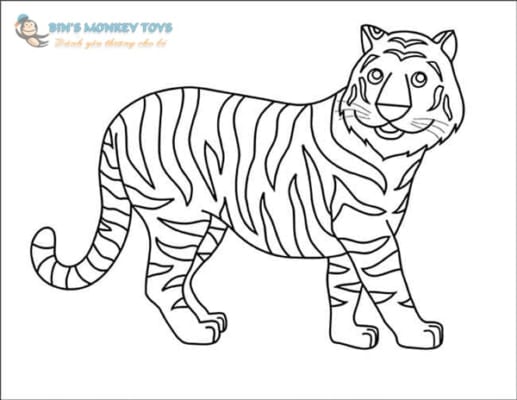 Hình vẽ con hổ đơn giản 5