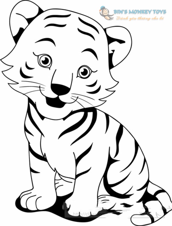 Hình vẽ con hổ đơn giản 8