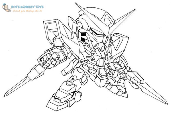 Tranh tô màu Robot Gundam 11