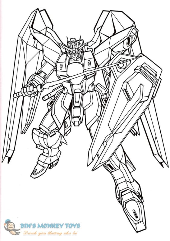Tranh tô màu Robot Gundam 3