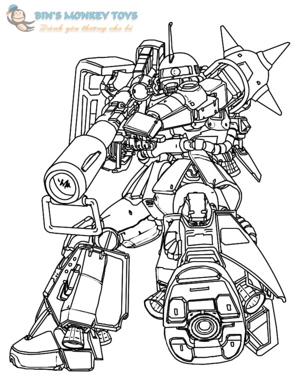 Tranh tô màu Robot Gundam 4