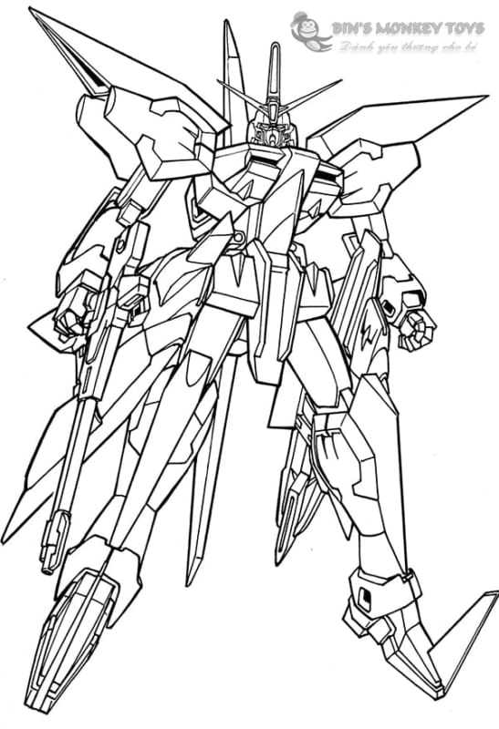 Tranh tô màu Robot Gundam 5