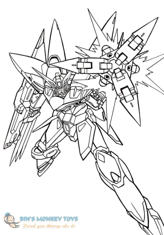 Tranh tô màu Robot Gundam 7