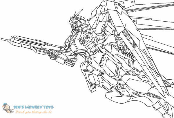 Tranh tô màu Robot Gundam 8