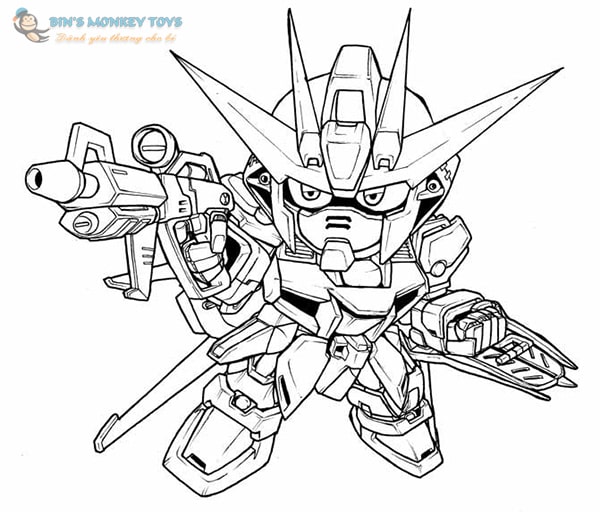 Tranh tô màu Robot Gundam 9