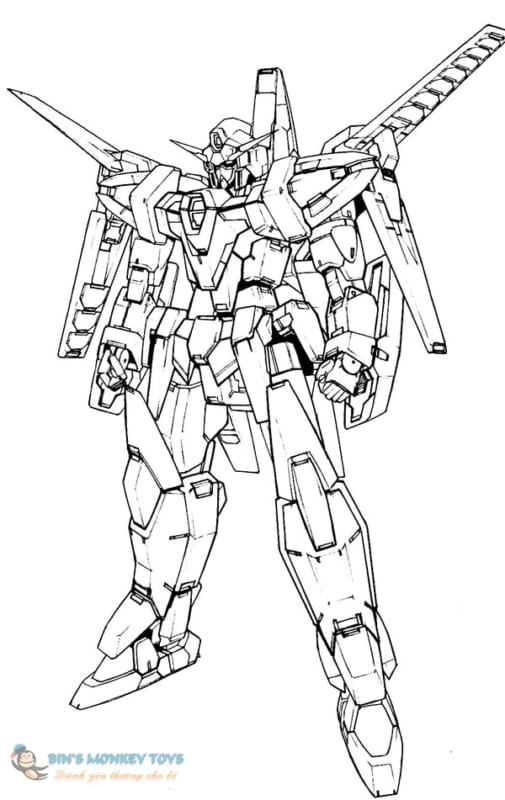 Tranh tô màu Robot Gundam