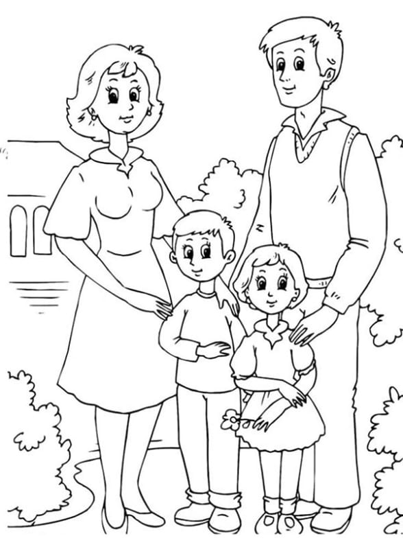 Hình vẽ gia đình đơn giản 4