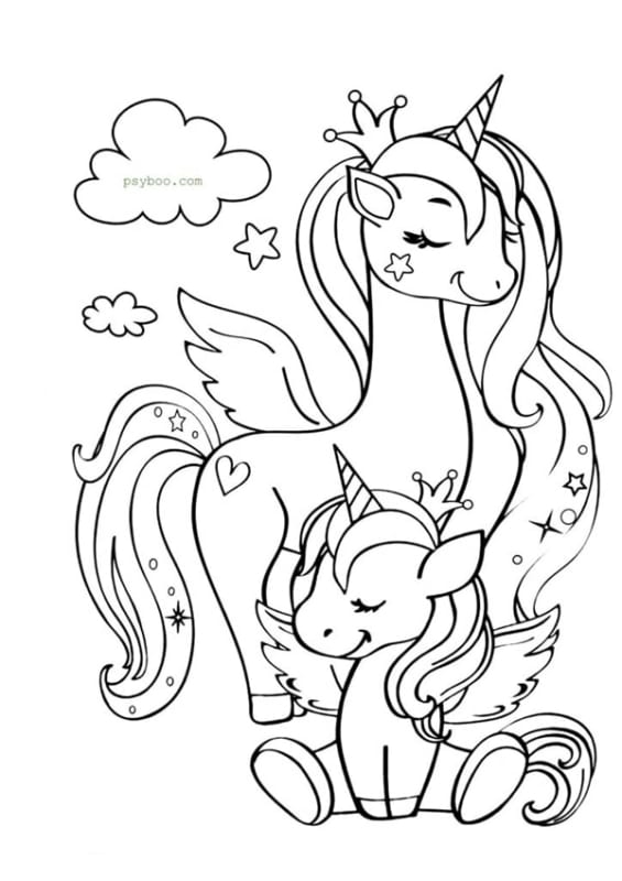 Hình vẽ unicorn cute 9