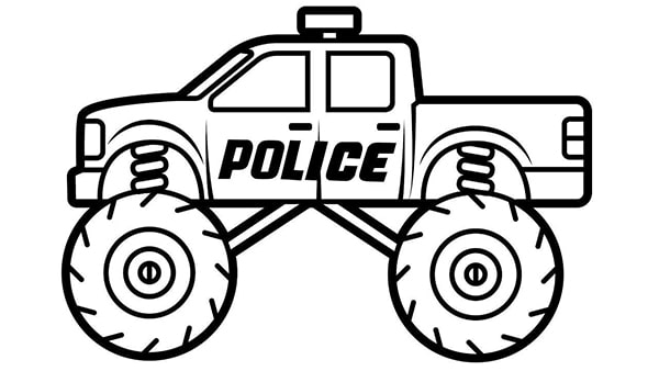Tranh tô màu ô tô cảnh sát 2