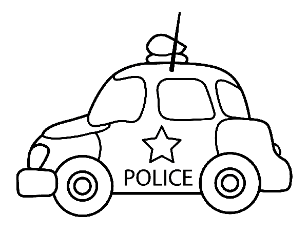Tranh tô màu ô tô cảnh sát 5