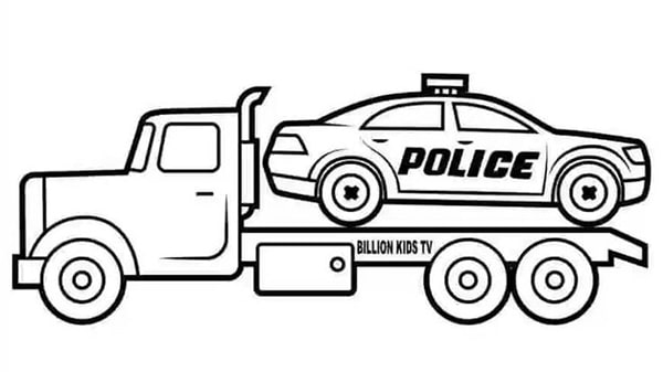 Tranh tô màu ô tô cảnh sát 