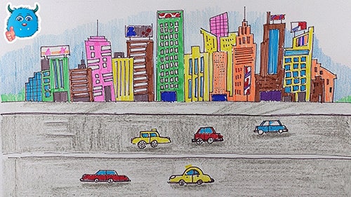 Tranh vẽ thành phố hiện đại 8