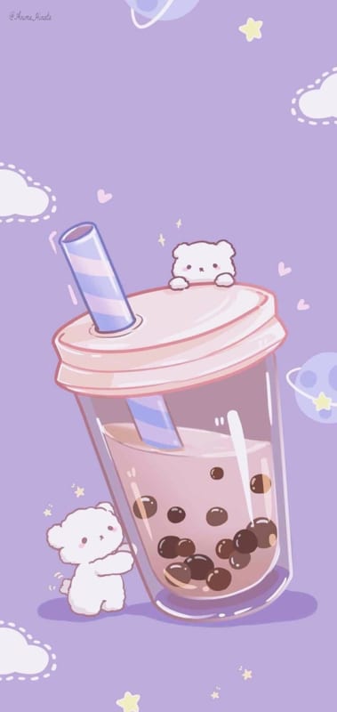Hình nền trà sữa cute 3