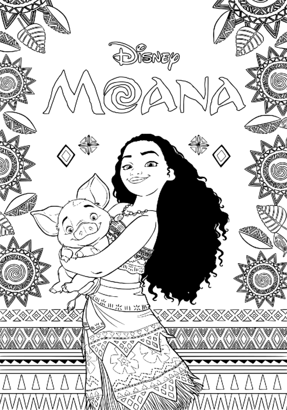 Bộ tranh tô màu công chúa Moana dũng cảm