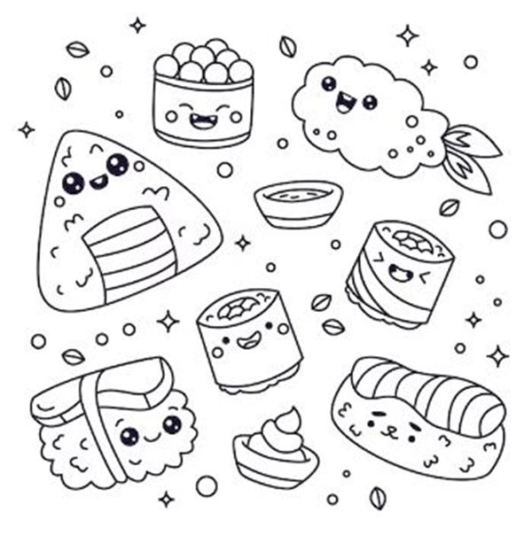 Tuyển tập 100 tranh tô màu đồ ăn cute dễ thương cho bé
