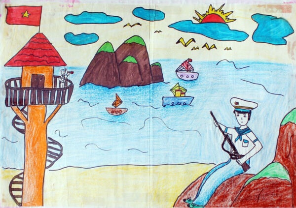 Tranh vẽ biển đảo Trường Sa 13