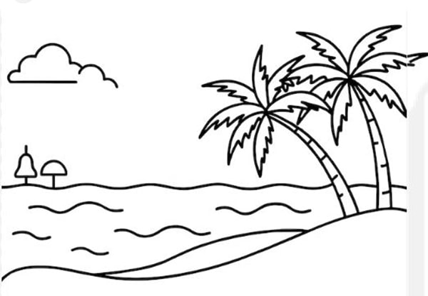 Tranh tô màu phong cảnh bãi biển 19