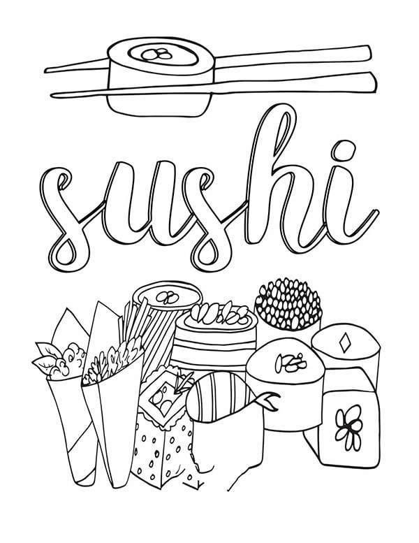 Tranh tô màu Sushi 12