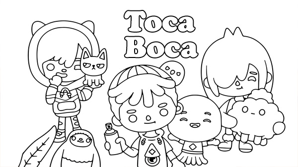 tranh tô màu toca boca, hình tô màu toca boca